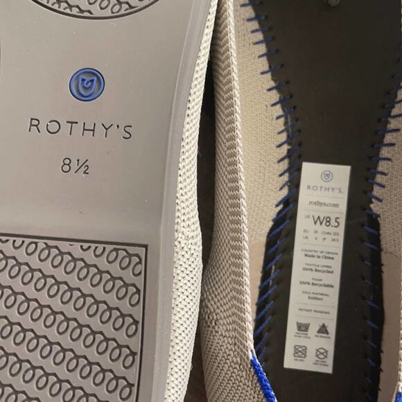 Rothys round toe size 8.5 light gray woman’s flat shoes - Picture 6 of 10